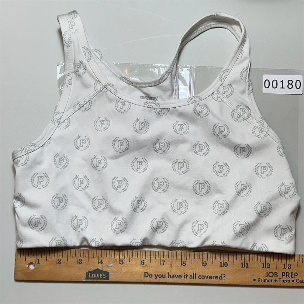 PINK Victoria's Secret Women's M Racerback Sports Bra Grey Logo
**Clearance**